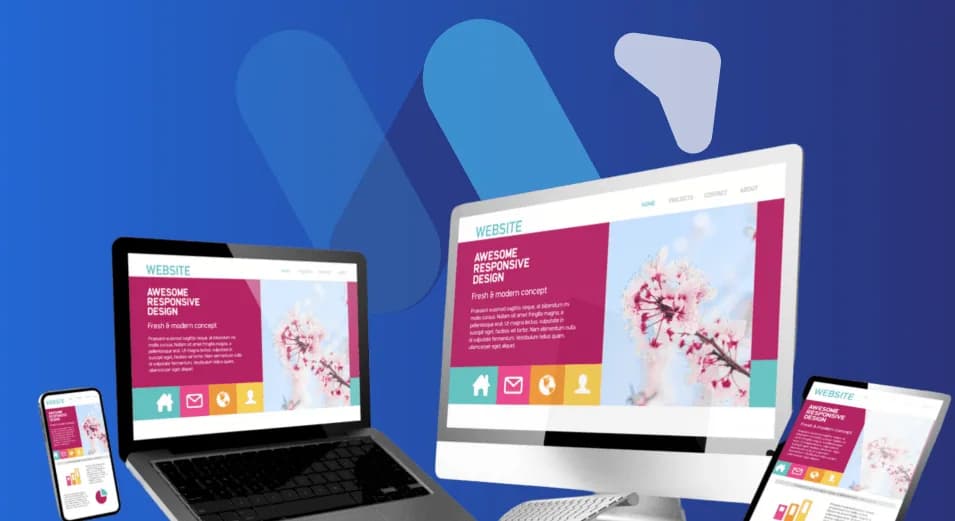 Website design process from wireframe to visual Website design layouts showing wireframes and visual design for a business website