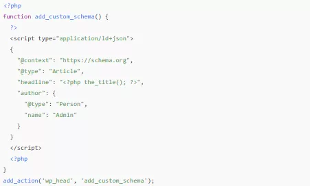 hoq to add schema in Header.php example