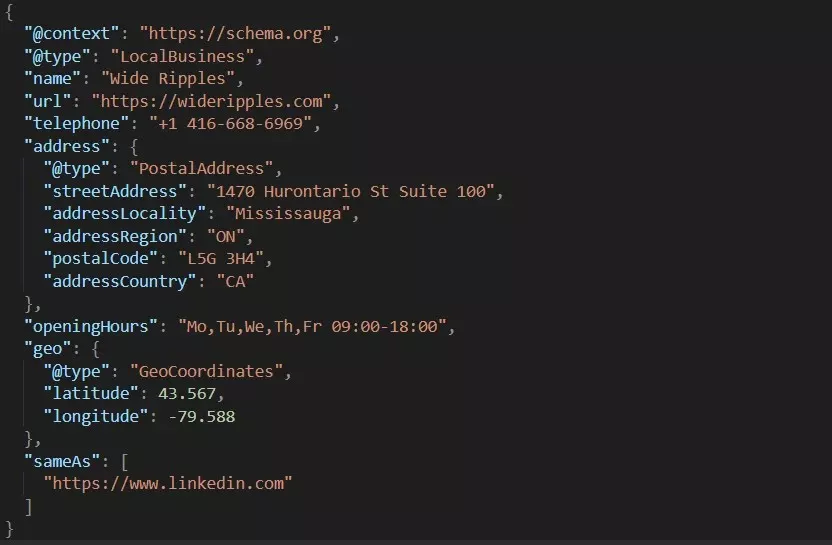 local business schema example
