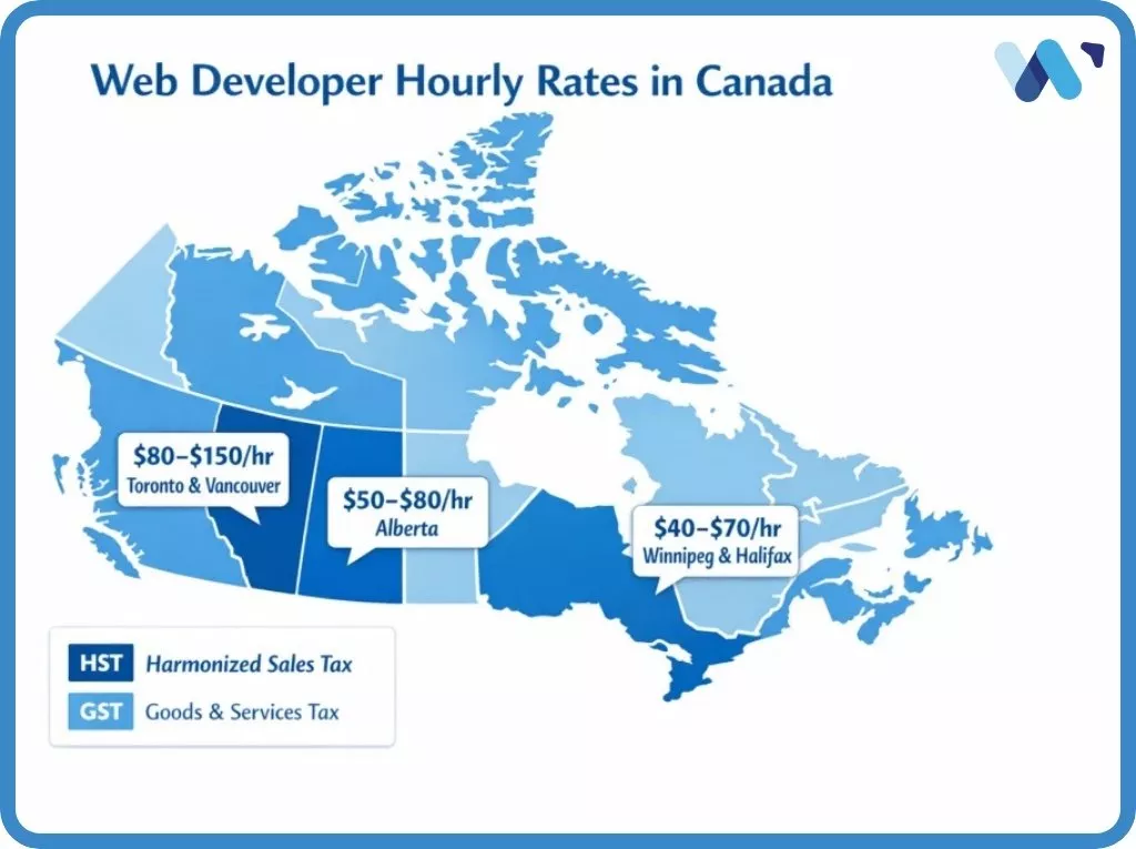 web developer hourly rate in canada