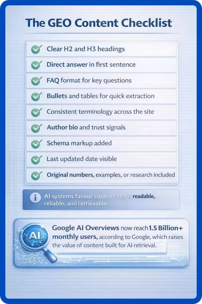 geo content checklist