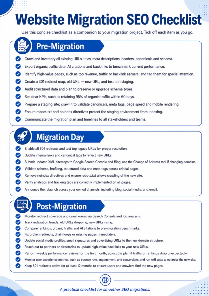 website migration checklist